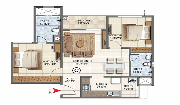 Godrej Devanahalli 2 BHK Floor Plan